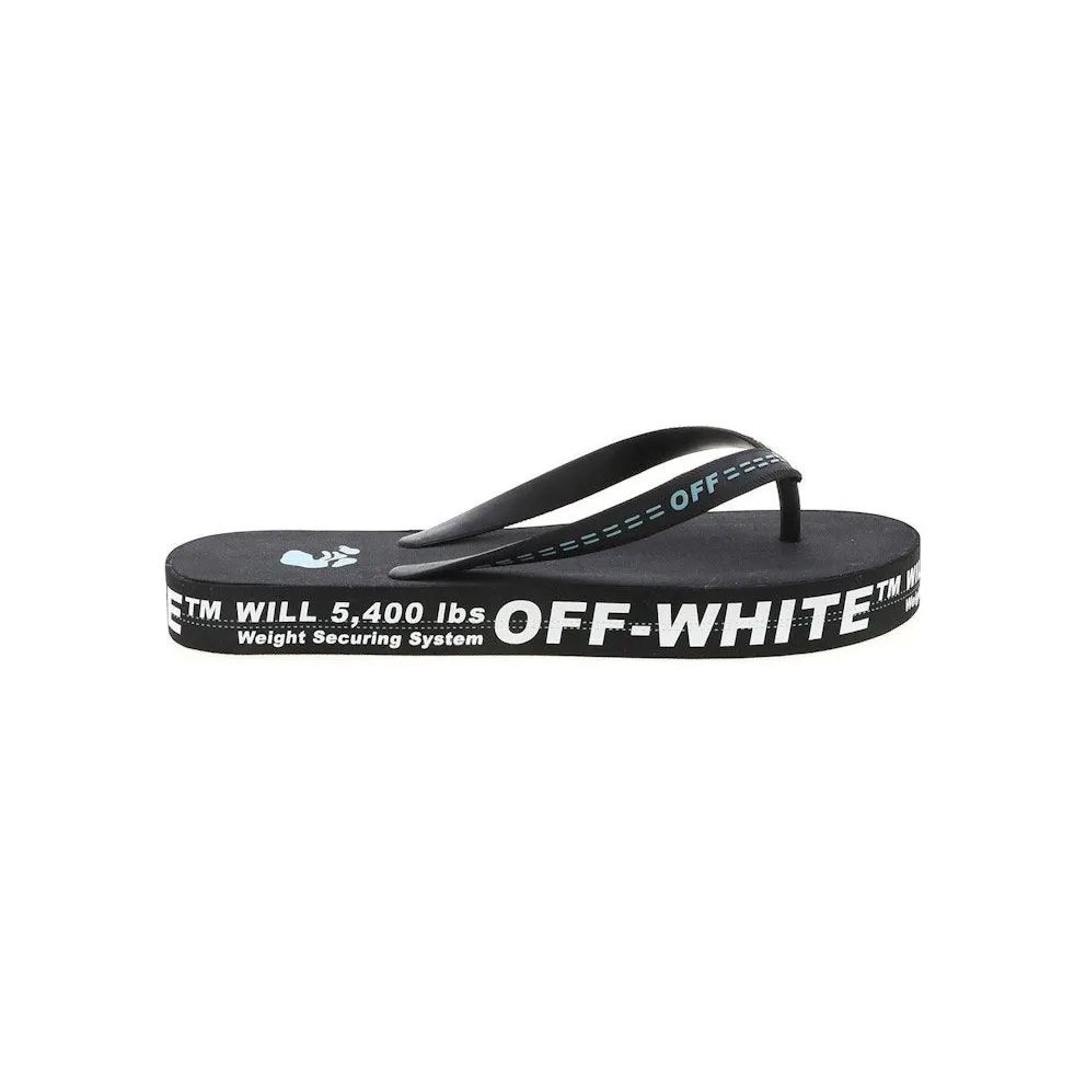 OFF-WHITE Logo Flip Flop Black White (OMIC002R21MAT0011001)