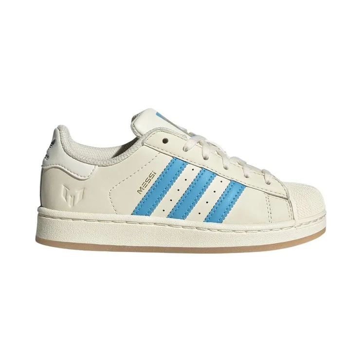 adidas Superstar Messi Cream White Semi Blue Burst Gold Metallic (JR9602)