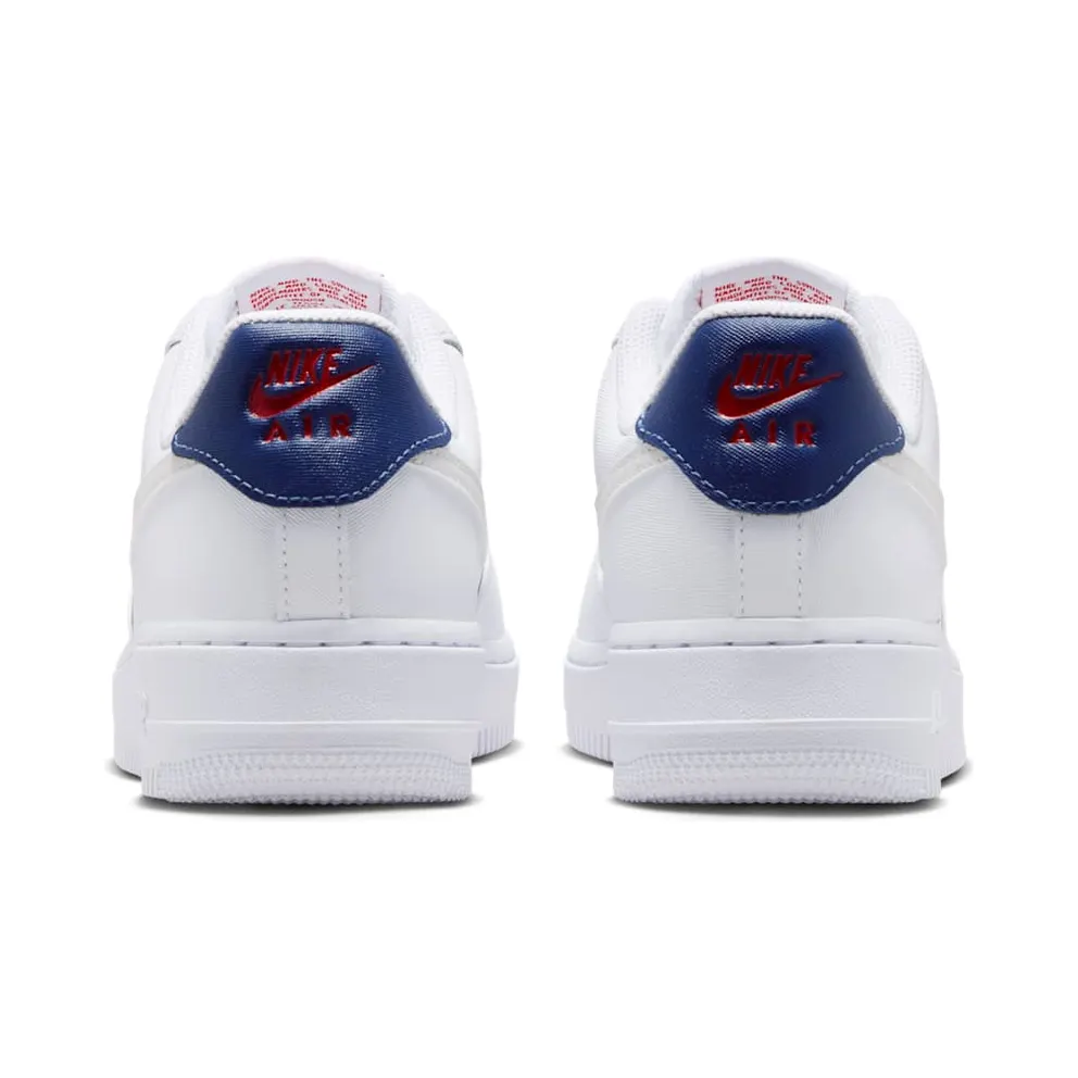 Nike Air Force 1 07 White & “White / Blue Void / Fire Red / Metallic Summit White” (IR1989-100)
