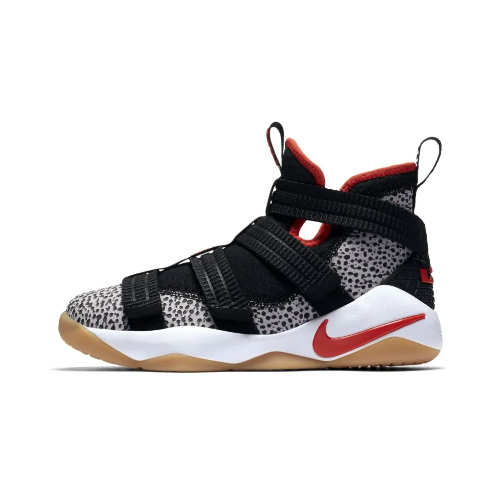 Nike LeBron Zoom Soldier 11 Safari (GS) Black/Team Orange-White-Atmosphere Grey (AJ5123-006)