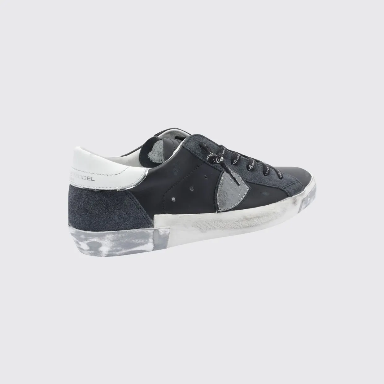 Philippe Model Prsx Bicolour Low-Top Calfskin Trainers with Shield Logo Black (PRLDMA01) (2)