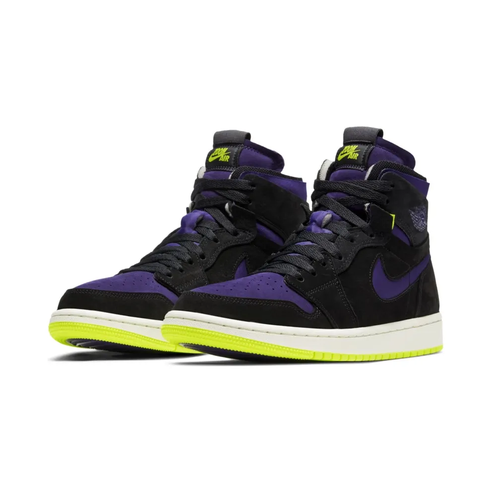 Jordan 1 High Zoom Air CMFT Black Court Purple Lemon Venom (W) Black/Court Purple-Lemon Venom-Sail (CT0979-001)