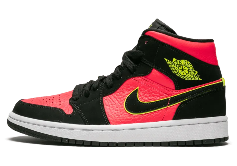 Jordan 1 Mid Black Hot Punch (W)