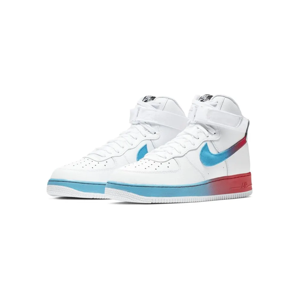 Nike Air Force 1 High Gradient White Blue Fury Ember Glow White/Blue Fury-Black-Ember Glow (CJ0525-100)
