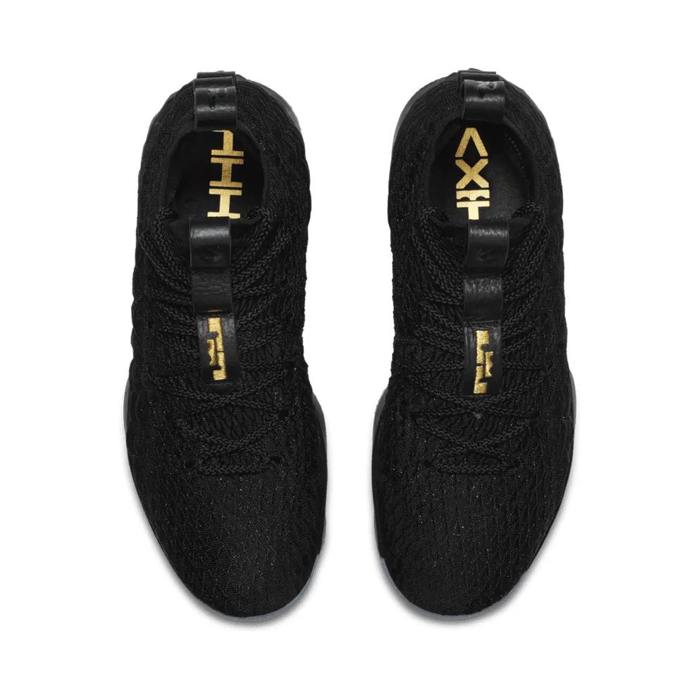 Nike LeBron 15 Black Gold Black/Black-Metallic Gold (897648-006)