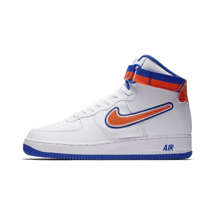 Nike Air Force 1 High Sport NBA “White / Game Royal / Team Orange” (AV3938-100)