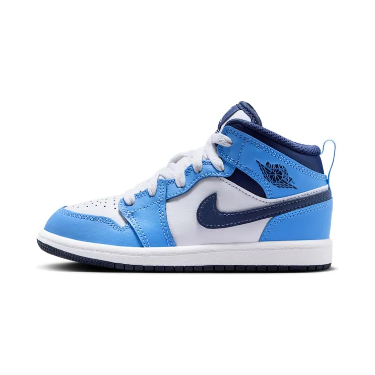 Jordan 1 Mid “University Blue / White / Sail / Midnight Navy” (DQ8424-405)