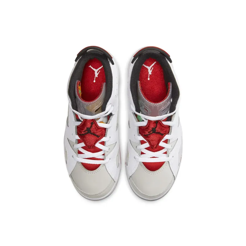 Jordan 6 Retro Hare (PS) Neutral Grey/White-True Red-Black (384666-062)