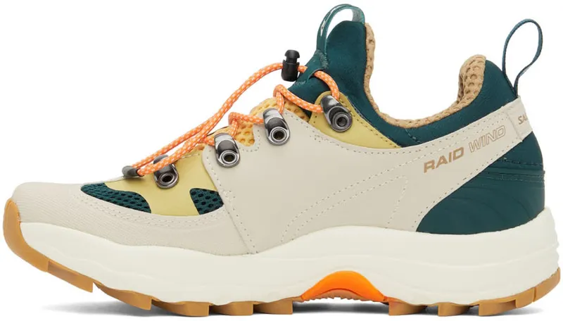 Salomon Off-White & Green Raid Wind Sneakers (L41590600)