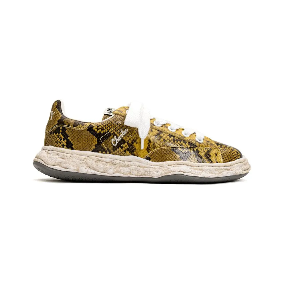 Maison Mihara Yasuhiro Charles OG Sole Leather Low Python Printed Yellow (A14FW712-YEL)