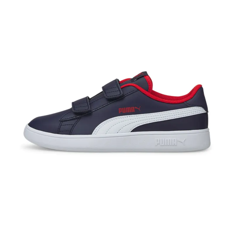 PUMA Smash V2 Kids’ Peacoat/White/High Risk Red (365173-13)