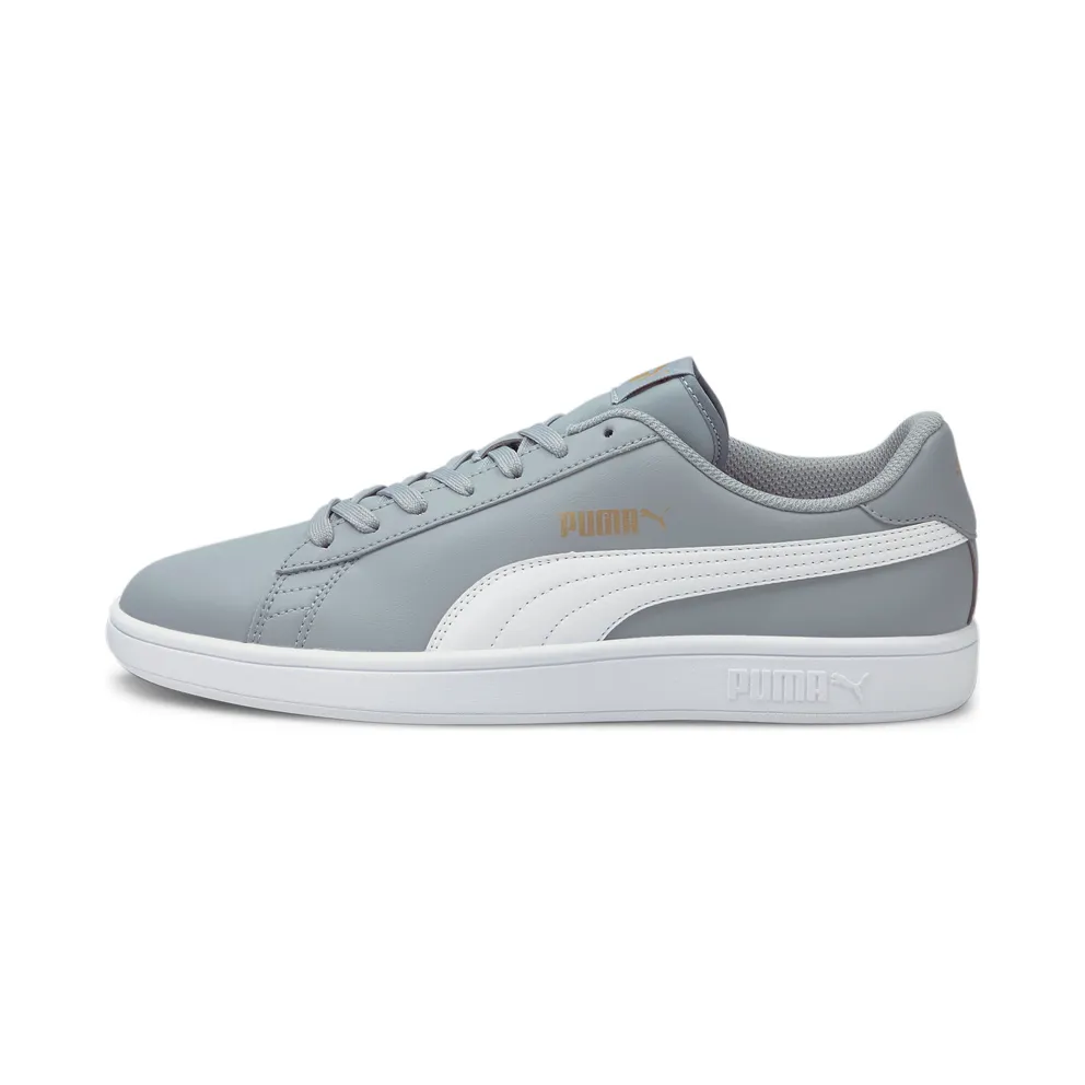 Puma Smash v2 leren Grey/White/Gold (36521528)