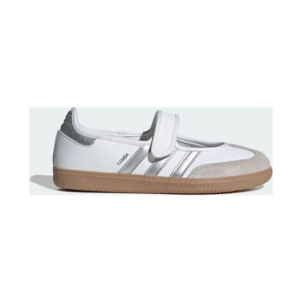 Adidas SAMBA OG Shoes Cloud White / Silver Metallic / Gum (KJ3785)