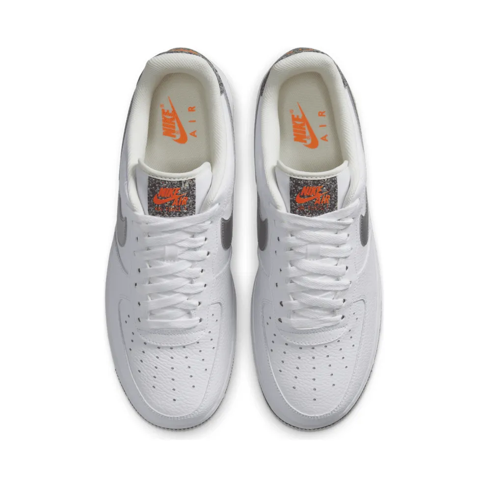 Nike Air Force 1 Crater Grind White White/Metallic Silver-Light Smoke Grey-Laser Orange (DA4676-100)