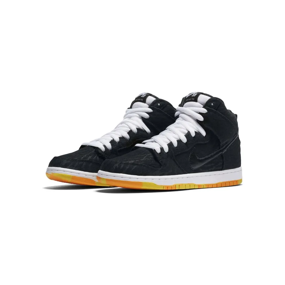 Nike SB Dunk High Skunk Black/Black-White-Laser Orange (305050-034)