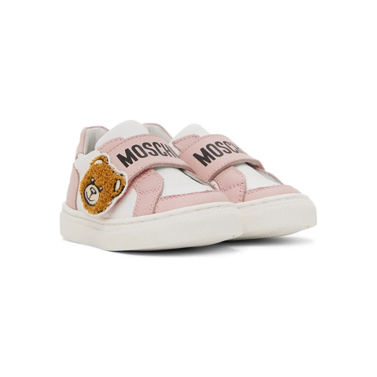 Moschino Baby White & Silver Teddy Velcro Sneakers (71691) (4)