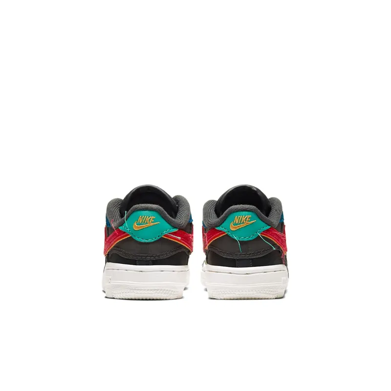 Nike Air Force 1 Low BHM 2020 (TD) Dark Smoke Grey/Bombay-Solar Flare-Track Red (CV2416-001)