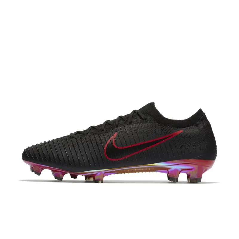 Nike Mercurial Vapor Flyknit Ultra FG Black Red Black/Black-University Red (AH5516-006)