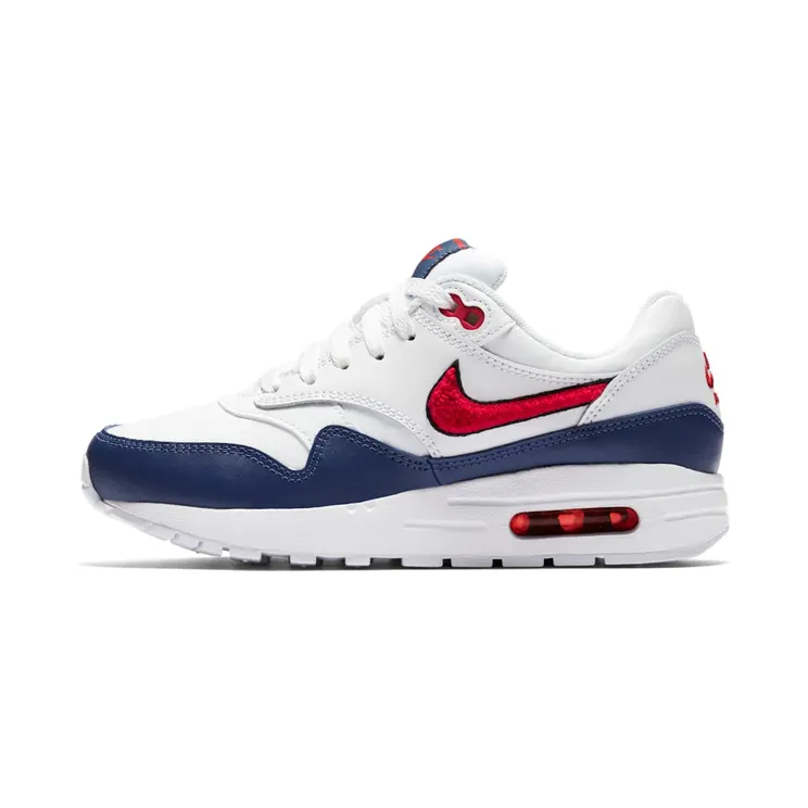 Nike Air Max 1 SE Blue Void (GS) – “White / Midnight Blue / Red” (AJ9747-100)