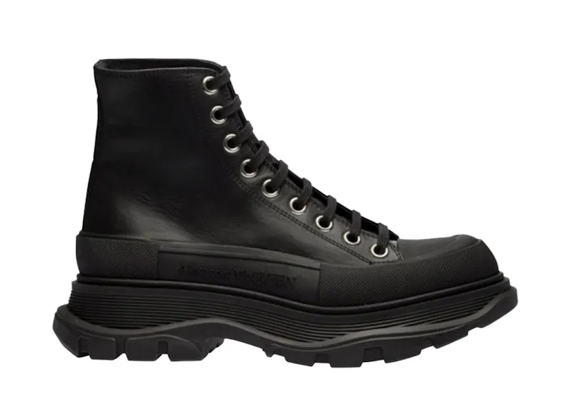 Alexander McQueen Tread Slick Boot Leather Black (633900 WHZ62 1081)