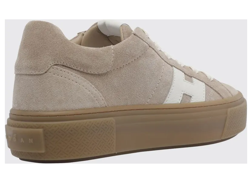 Hogan Crosswind Suede Leather Platform Sneakers Beige (HXW7050GB00UHT0R2A) (2)