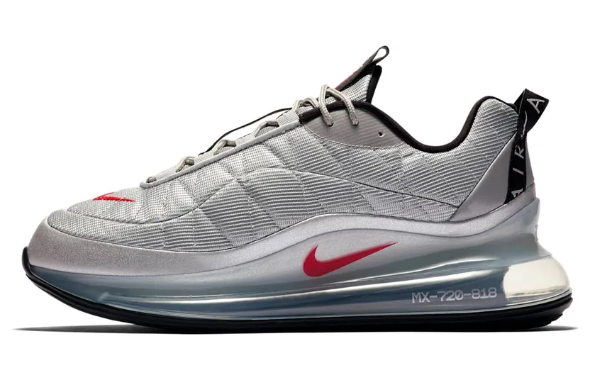 Nike Air MX 720-818 ‘Silver Bullet’ Metallic Silver/Black/University Red (CW2621-001)