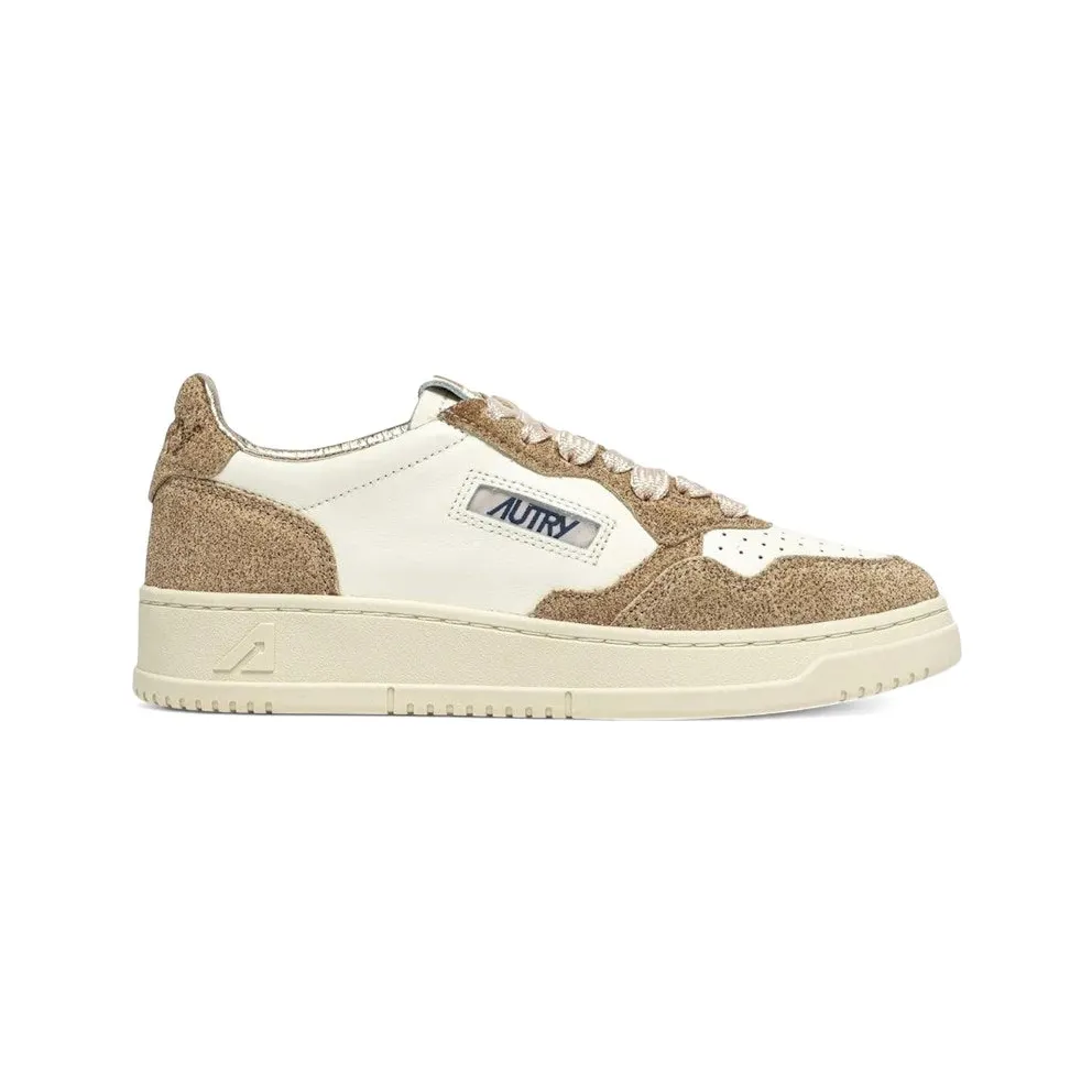 Autry Medalist Leather Low Marshmallow Sand Glitter (AULW-TA03)