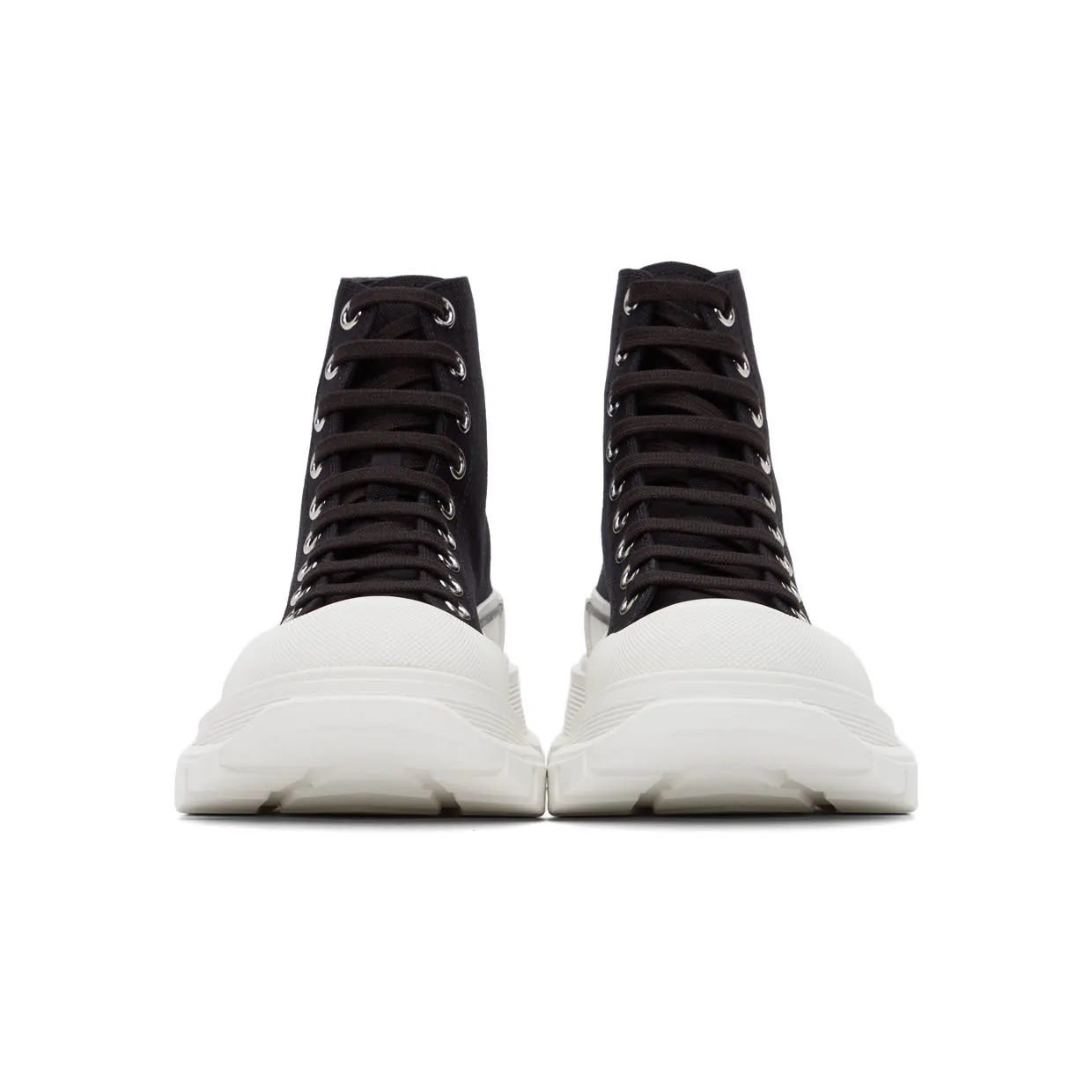 Alexander McQueen Black & White Tread Slick High Sneakers (611706W4MV2) (2)