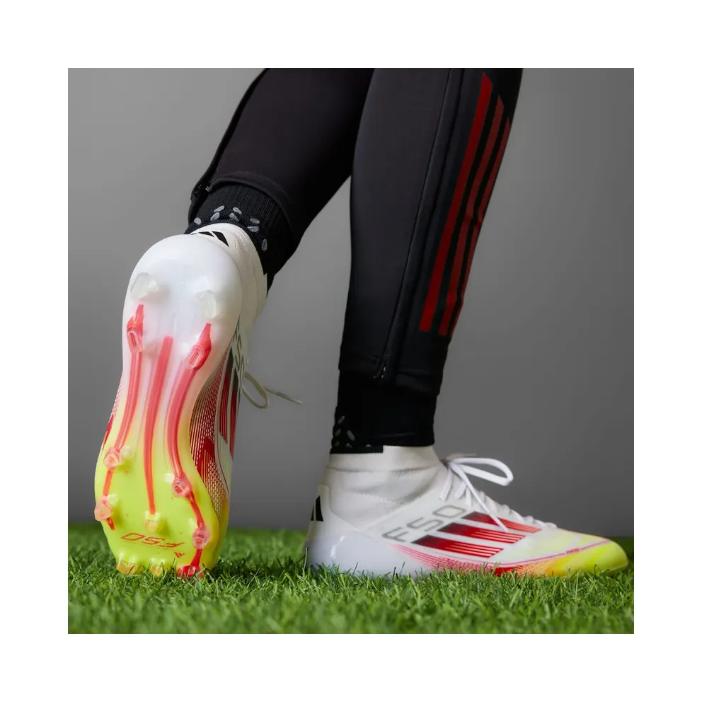 adidas F50 Elite Mid Firm Ground Boots “Cloud White / Lucid Red / Solar Yellow” (IE1457)