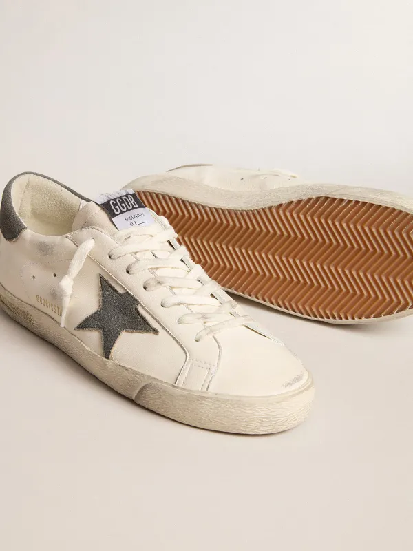 Golden Goose Super-Star In Nappa With Gray Suede Star And Heel Tab (GMF00101.F006019.11887) (3)