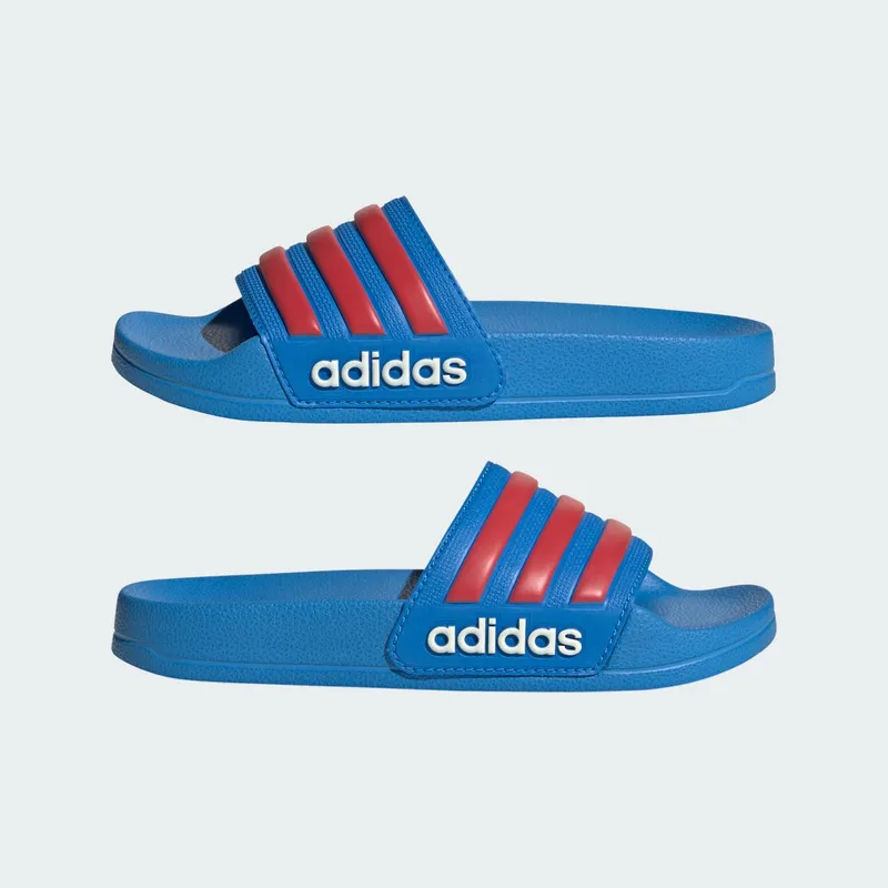 adidas Adilette Shower Slides Lucid Ray Blue Semi Lucid Red Off White (JS2524)