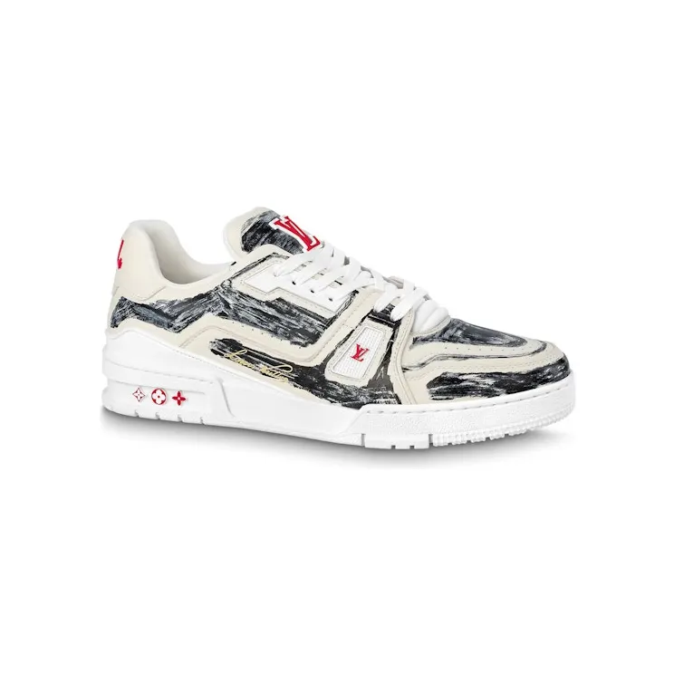 Louis Vuitton Trainer Colored In White Black (1ABLWE)