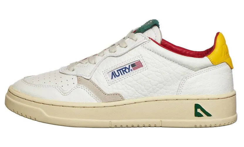 Autry Medalist Low Leather / Elephant White / Yellow / Amazon (AULWLE10)