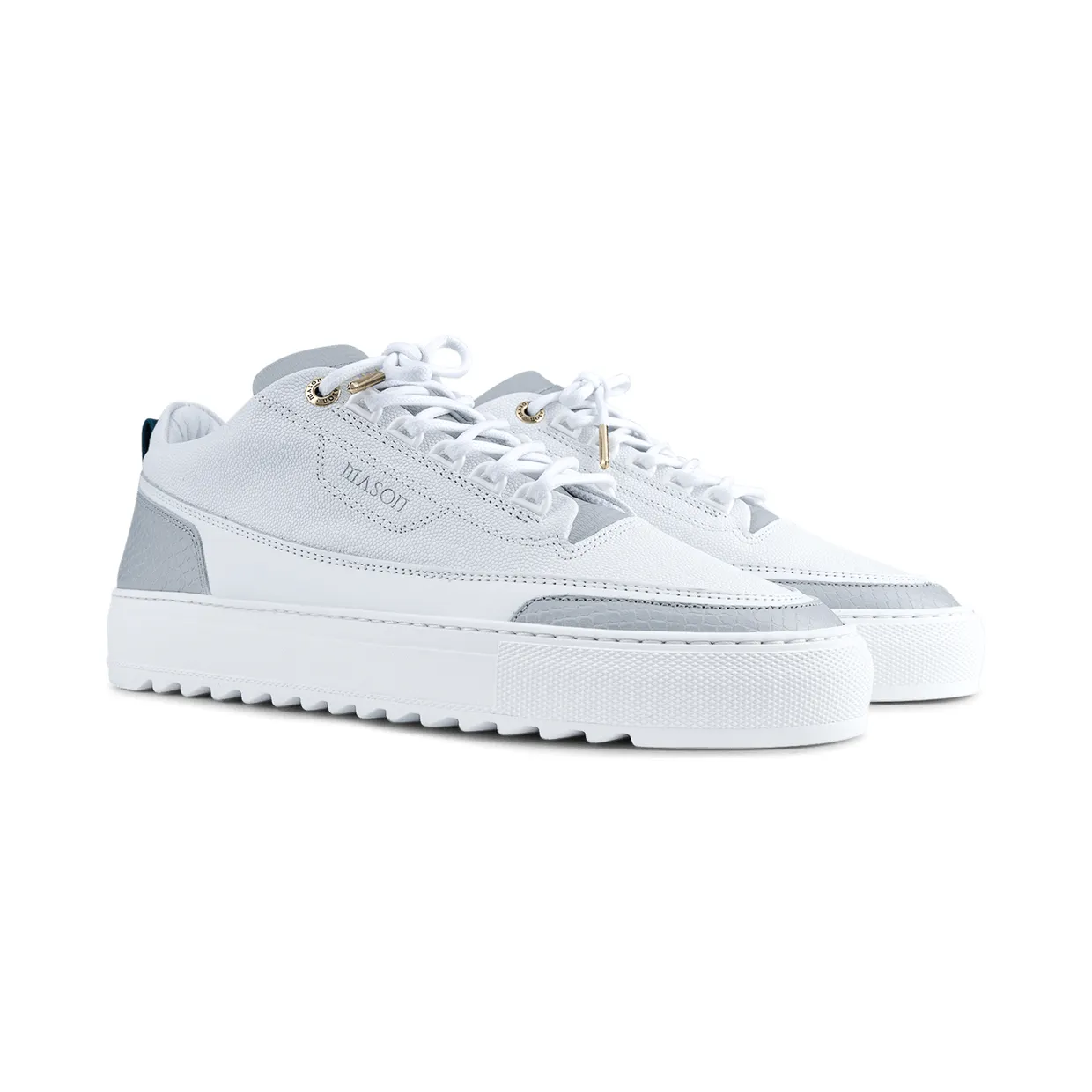 Mason Garments Firenze Leather / Stampato White / Grey Weiß (SS20-23B)