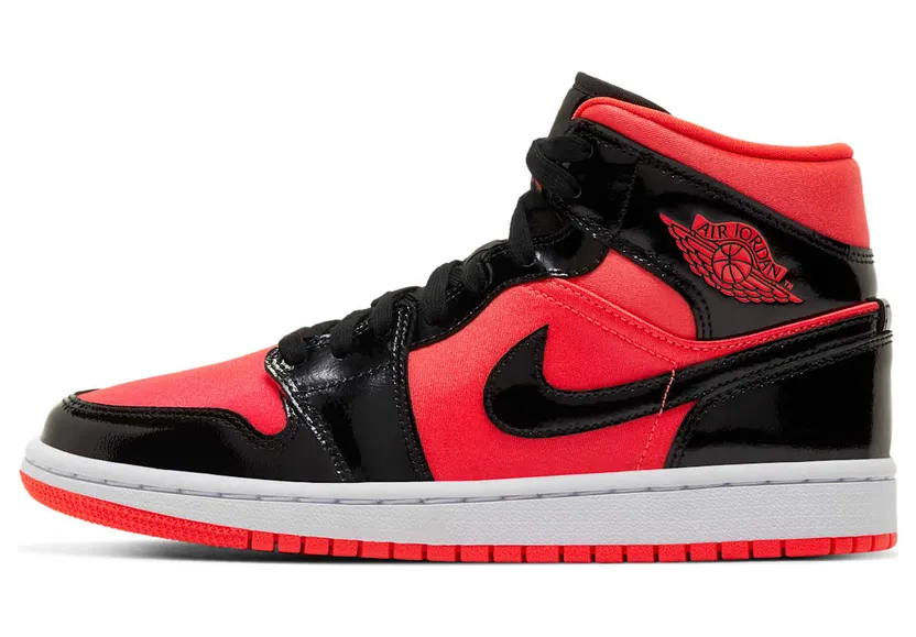 Air Jordan 1 Mid ‘Hot Punch Black’ (2019) “Bright Crimson / Black” (BQ6472-600)