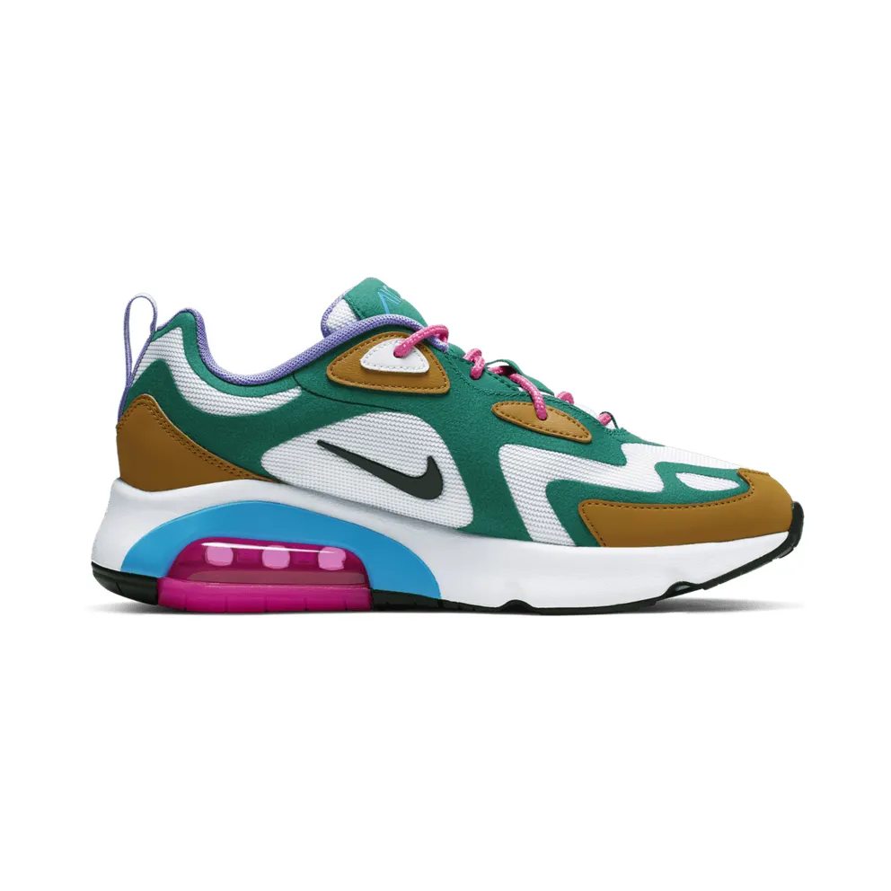 Nike Air Max 200 Mystic Green (W) Mystic Green/White-Gold Suede-Light Current Blue-Pink Blast-Medium Violet (AT6175-300)