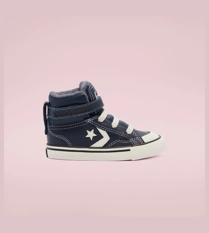 Converse Leather & Heathered Knit Pro Blaze Strap High Top Shoe Obsidian/lakeside Blue/egret (769320C)