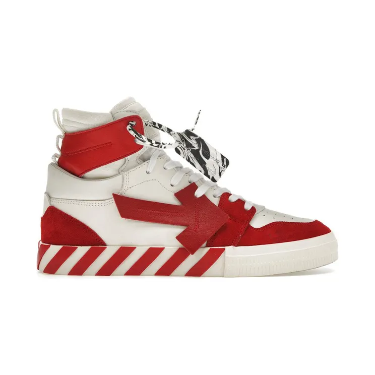 OFF-WHITE Vulcanized Hi Top White Red (OMIA225F21LEA0010125)
