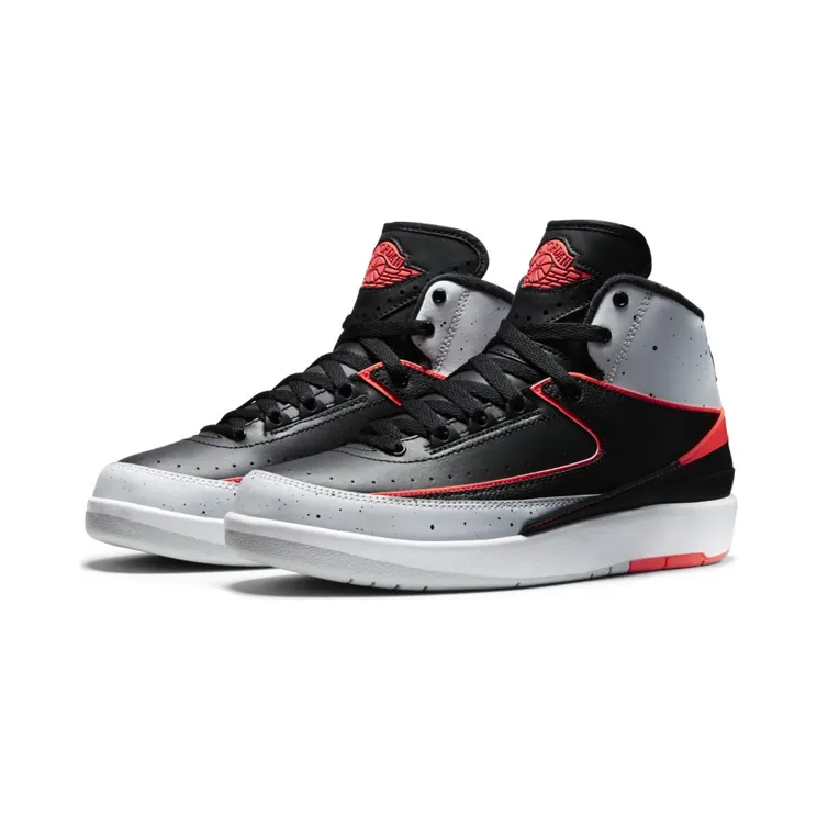 Air Jordan 2 Retro BG “Black / Pure Platinum / White / Infrared 23” (395718-023)