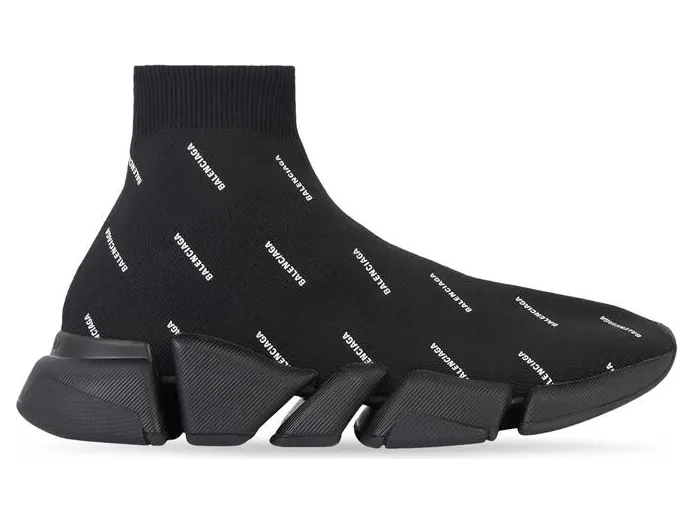 Balenciaga Speed Trainer 2.0 All Over Logo Black White (617239W2DB01090 / 617239W2DBO1090)