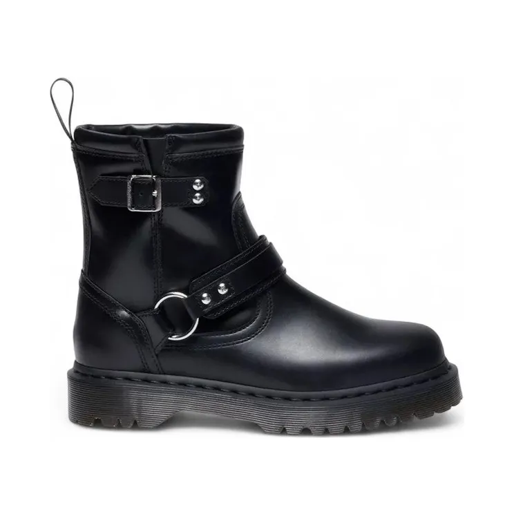 Dr. Martens Anistone Harness Orleans Leather Biker Boot Black (42583001)