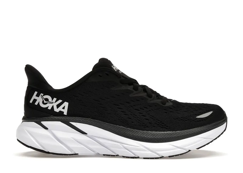 Hoka One One Clifton 8 Black White (W) (1119394-BWHT)