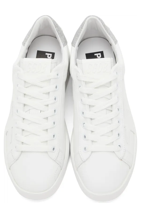 Golden Goose White & Silver Purestar Sneakers (F00197.F000538.80185) (5)