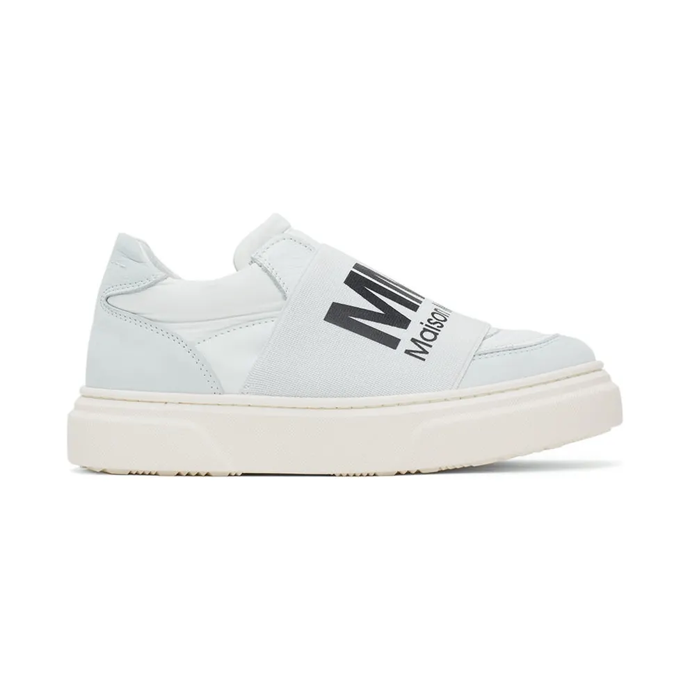 MM6 Maison Margiela Kids Off-White & Grey Elastic Logo (70341)