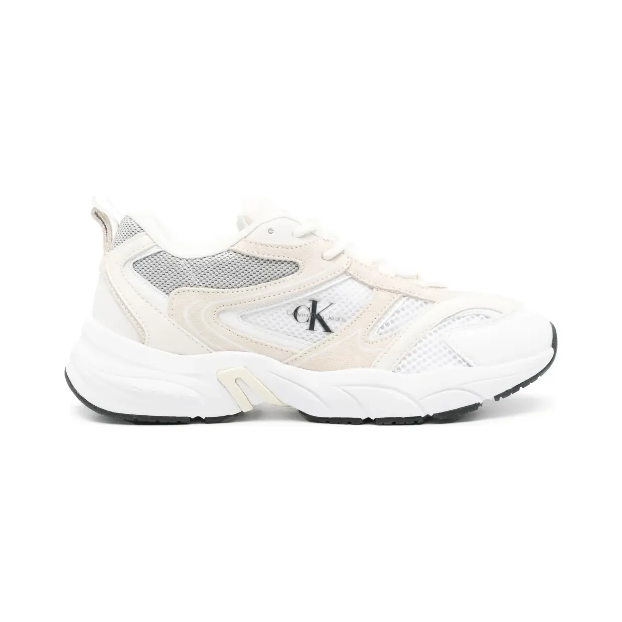 Calvin Klein Jeans Retro sneakers met logoprint – Beige (YW0YW00891)