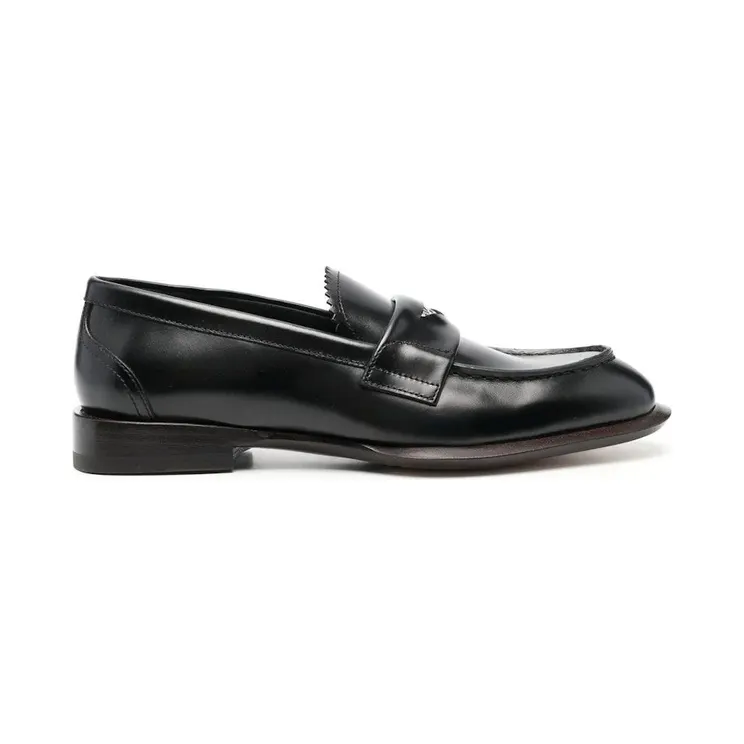 Alexander McQueen Leather Coin-Embellished Penny Loafer Black (705086WHSWJ1530)