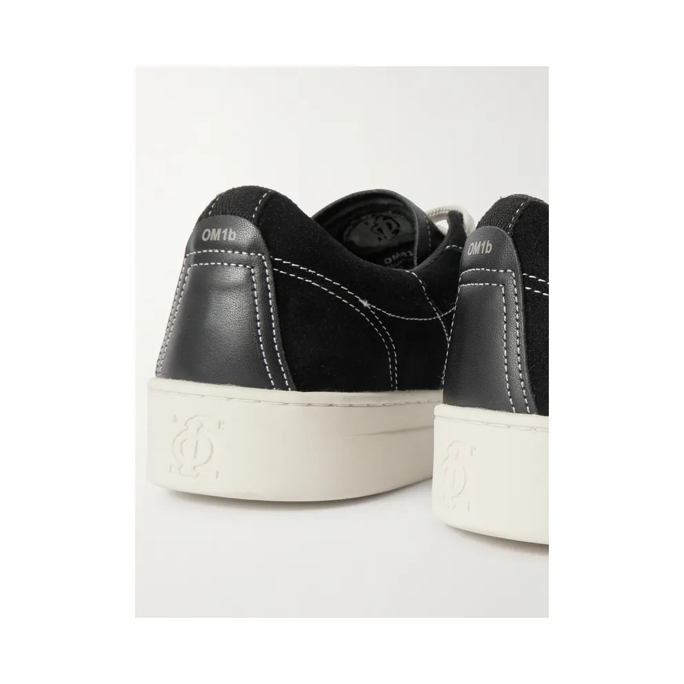 Omni Dellow Leather-Trimmed Suede Black (OM01015)