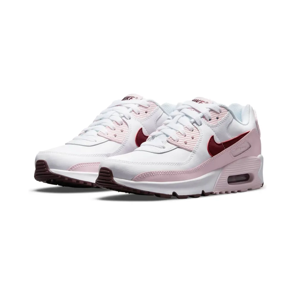 Nike air Max 90 Leather GS “White / Pink Foam / Dark Beetroot” (CD6864-114)