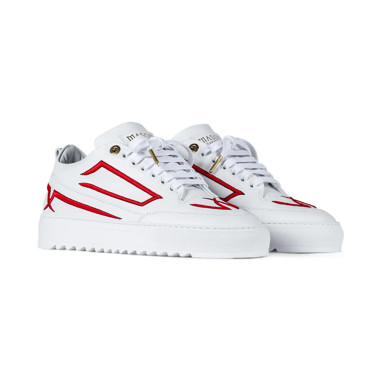 Mason Garments Torino Leather / Embroidery White (FW20-26A)