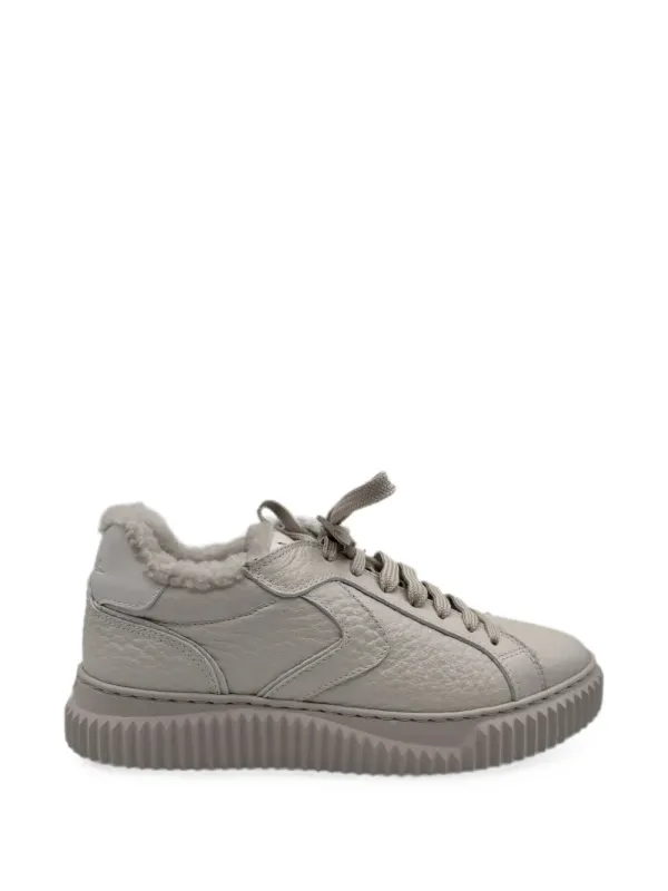 Voile Blanche Lipari leren sneakers with lammy afwerking – Beige (LIPARIFURMACRO)